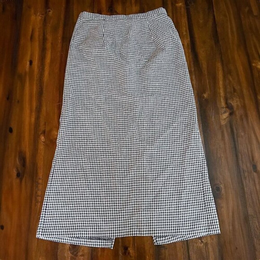 💚 BOGO FREE 💚 Kathie Lee Collection Vintage Houndstooth A-Line Midi Skirt